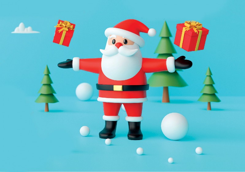 Happy Santa Claus in Plejsy with animation and wellness #1